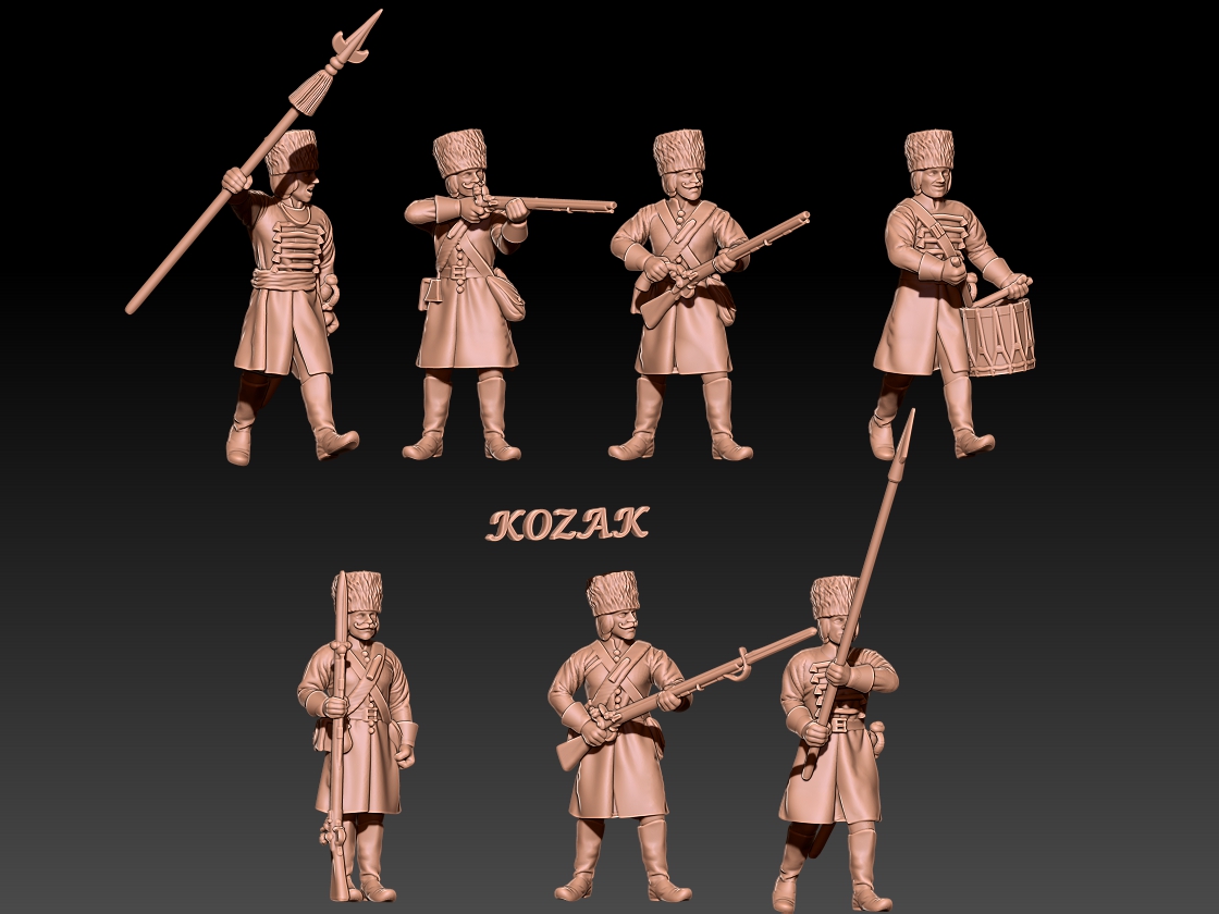 russian grenadiers in hungarian uniform (1696-1704) set 1